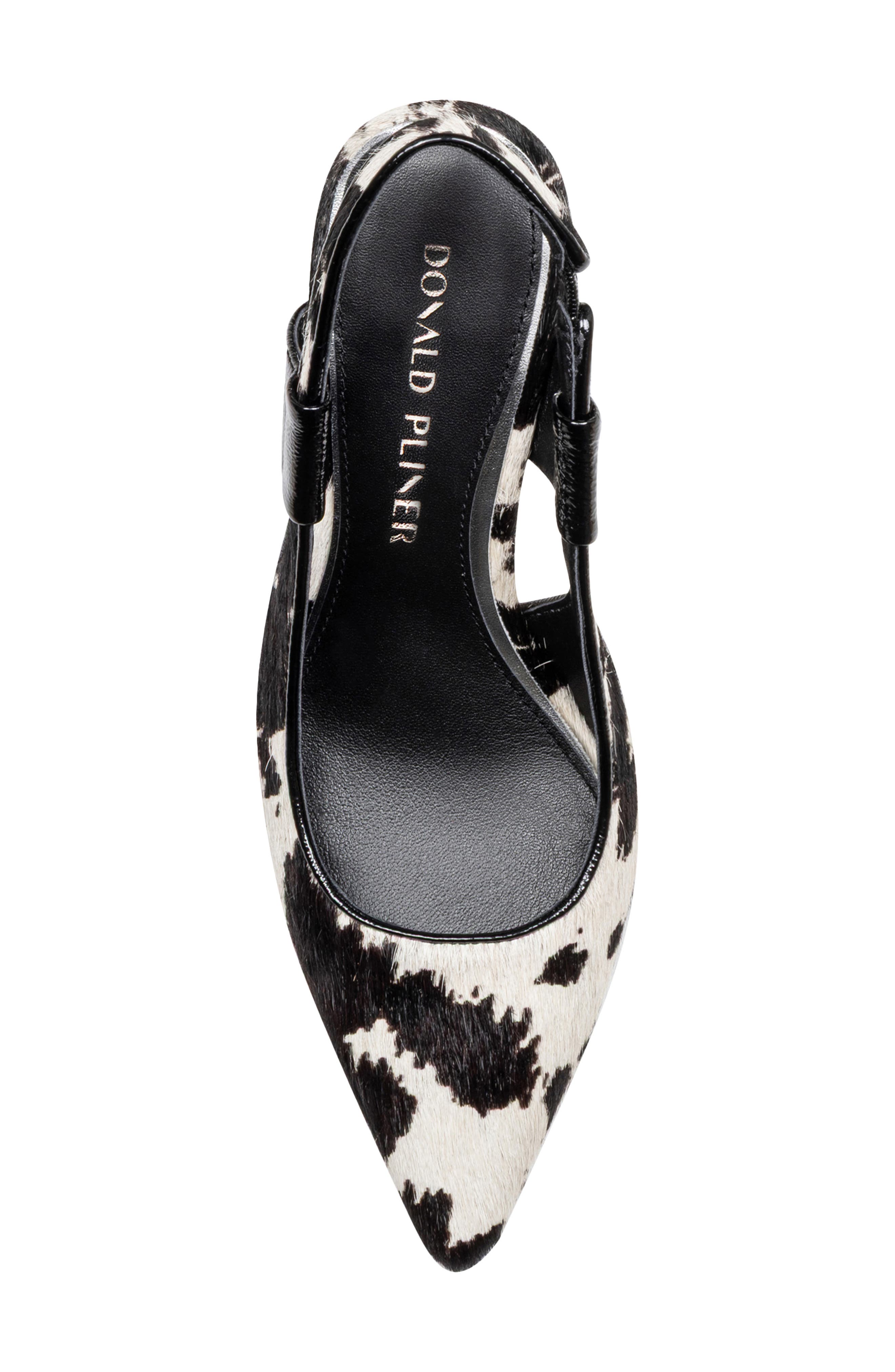Donald Pliner Elliemay Slingback Genuine Calf Hair Pointed Toe Pump, Alternate, color, Bone-Black