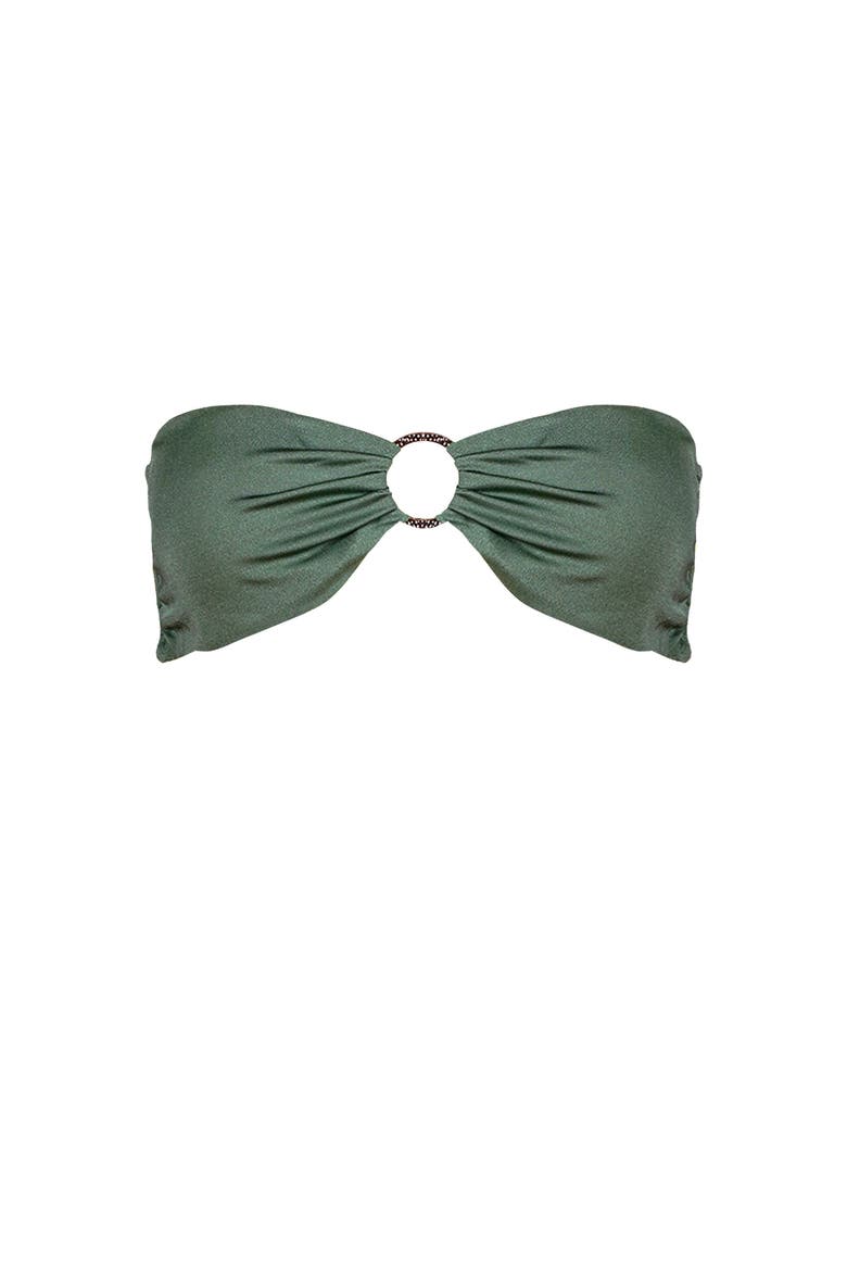 Hazel Bandeau Bikini Top, Alternate, color, Green