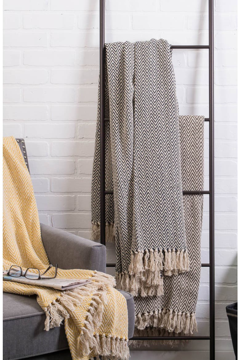 Tassel Throw Blanket, Alternate, color, BLACK