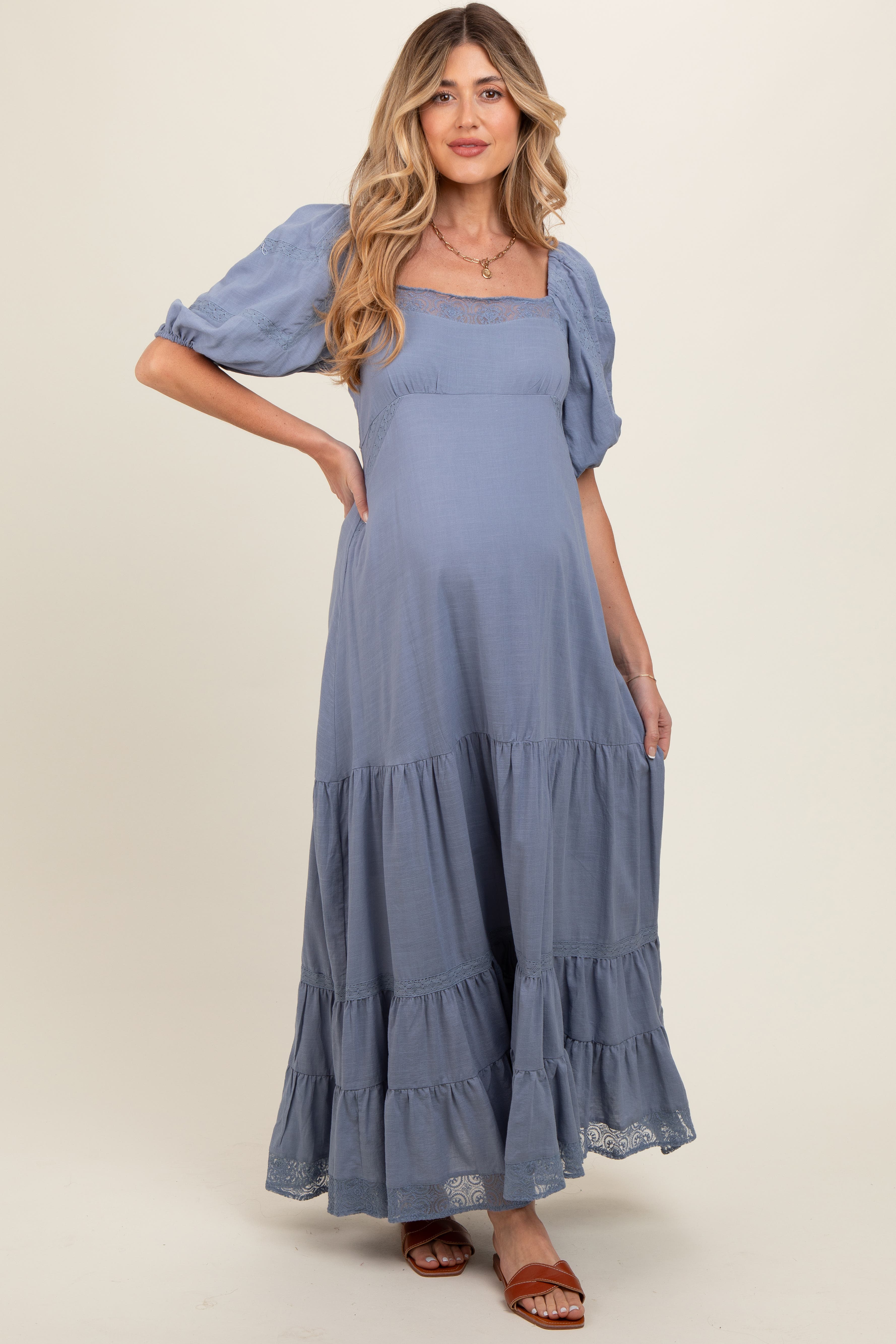 Lace Insert Maxi Dress - image 2