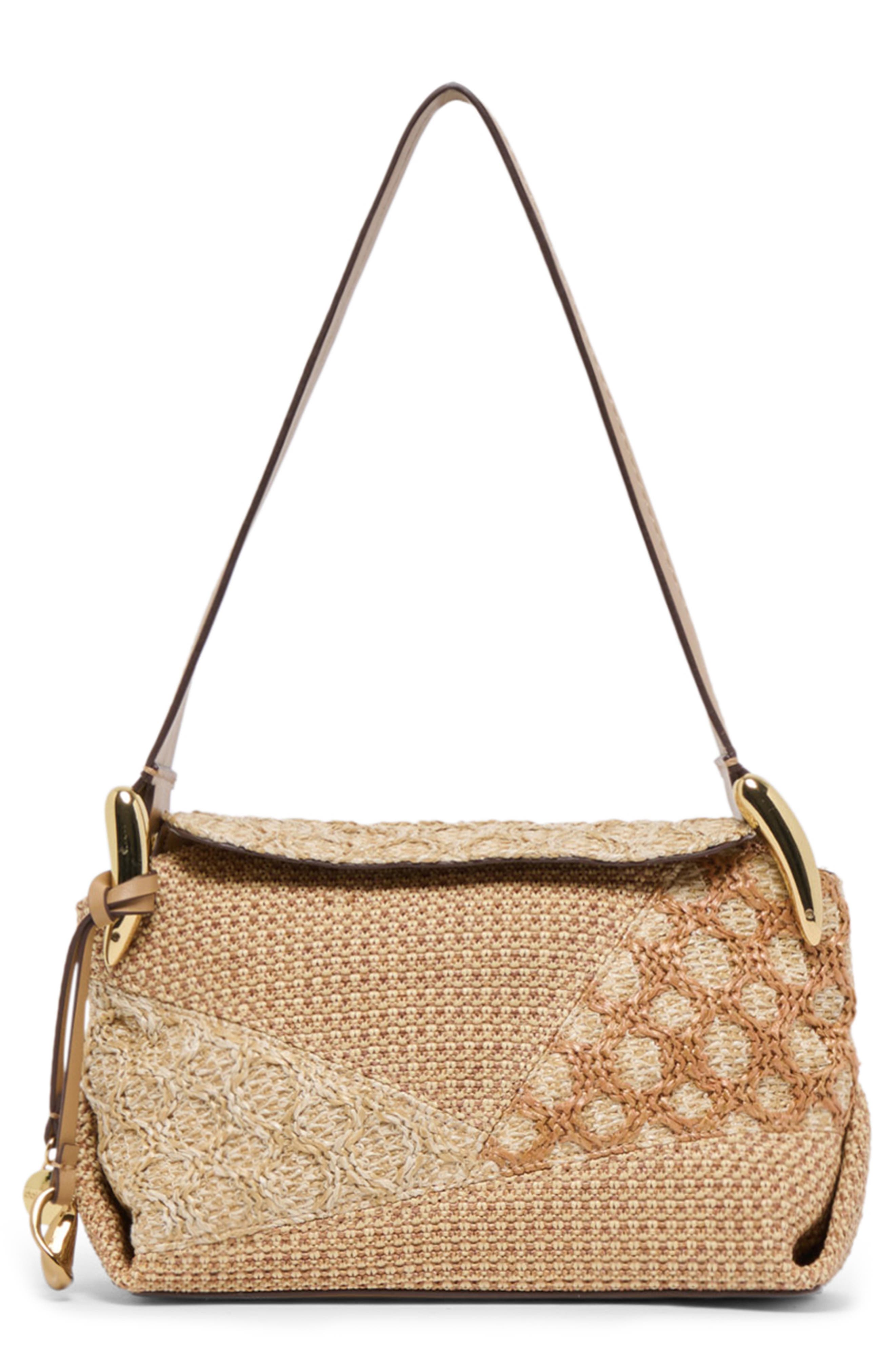 Dolce Vita Matilda Patchwork Raffia Shoulder Bag, Main, color, 