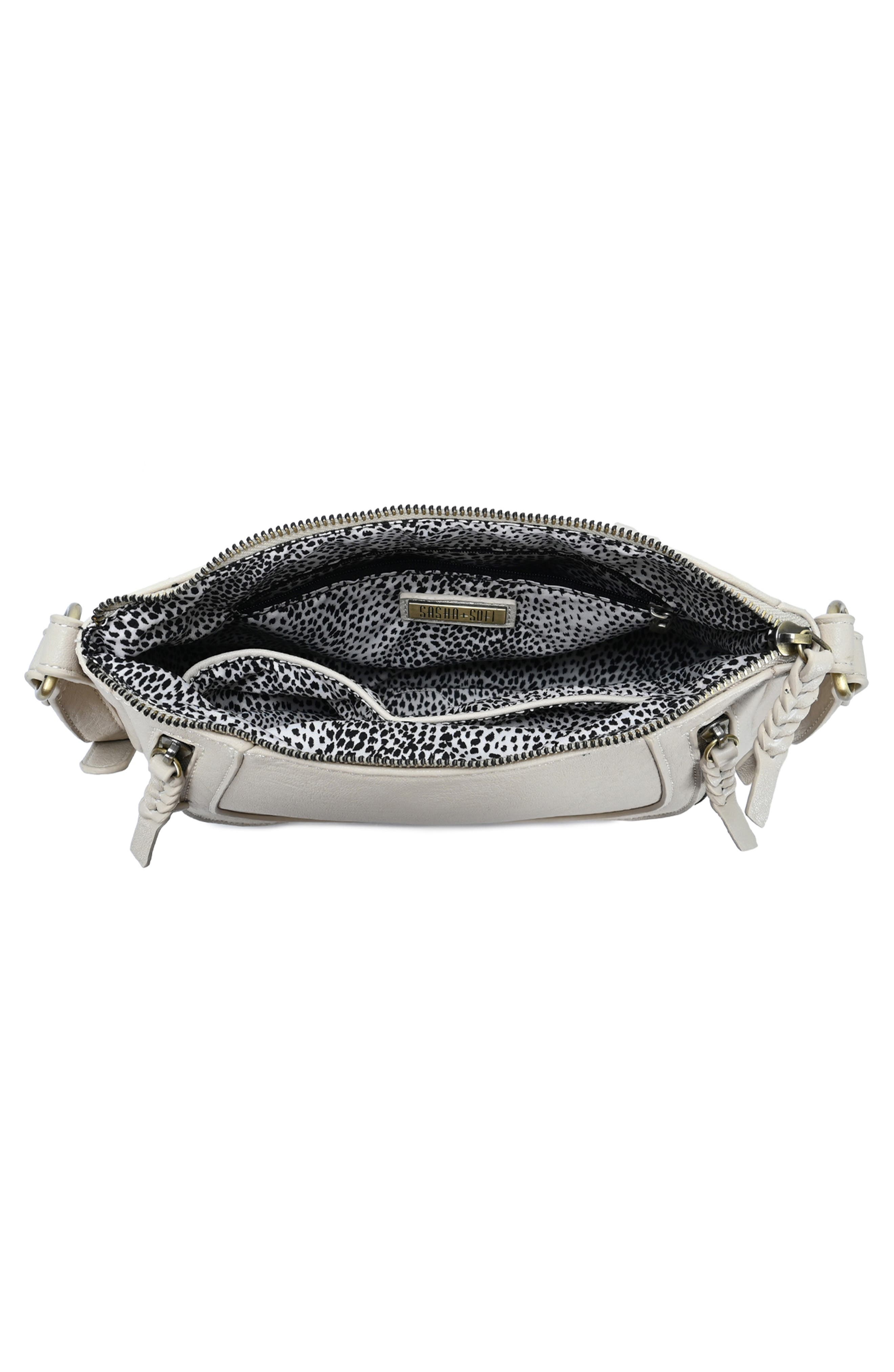 Faux Leather Crossbody Saddle Bag, Alternate, color, CREAM