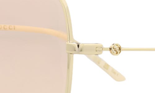 Gucci 59mm Rectangular Sunglasses In Pink