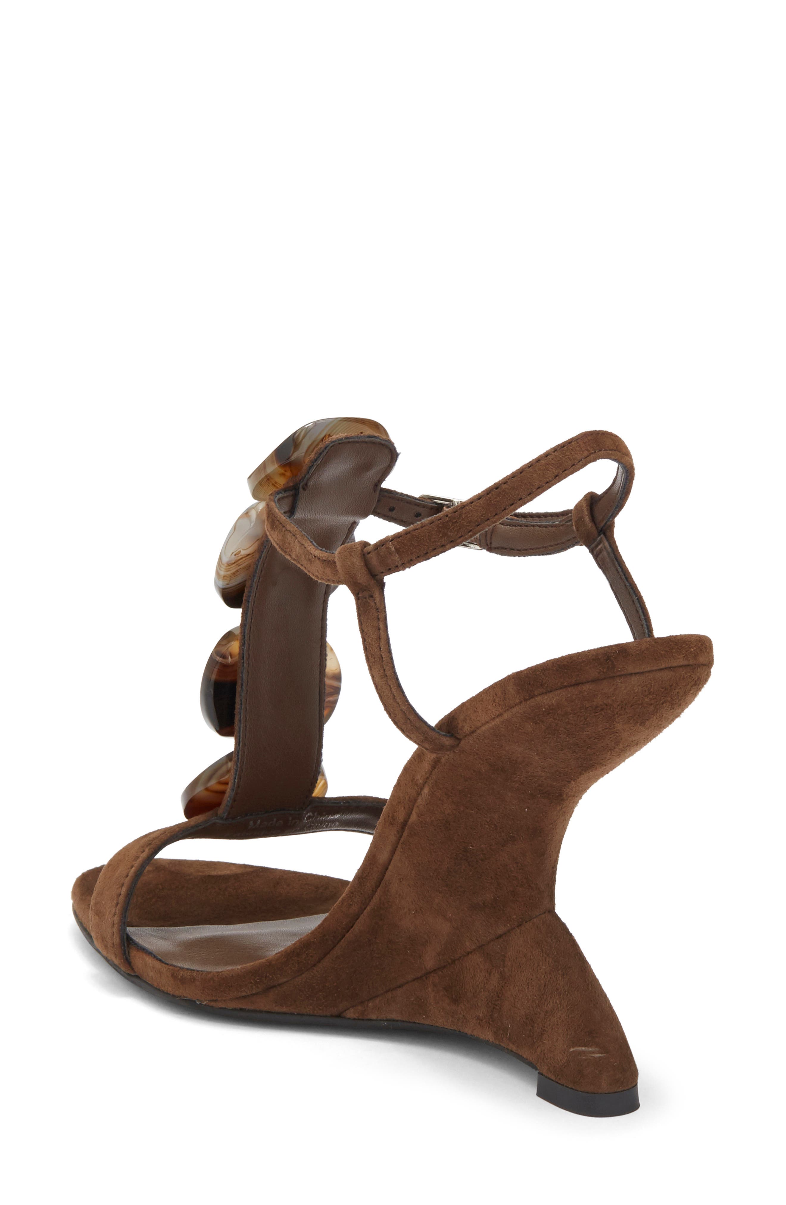 Jeffrey Campbell Palma T-Strap Wedge Sandal, Alternate, color, Brown Combo