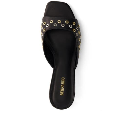 Bernardo Footwear Cenza Grommet Kitten Heel Mule