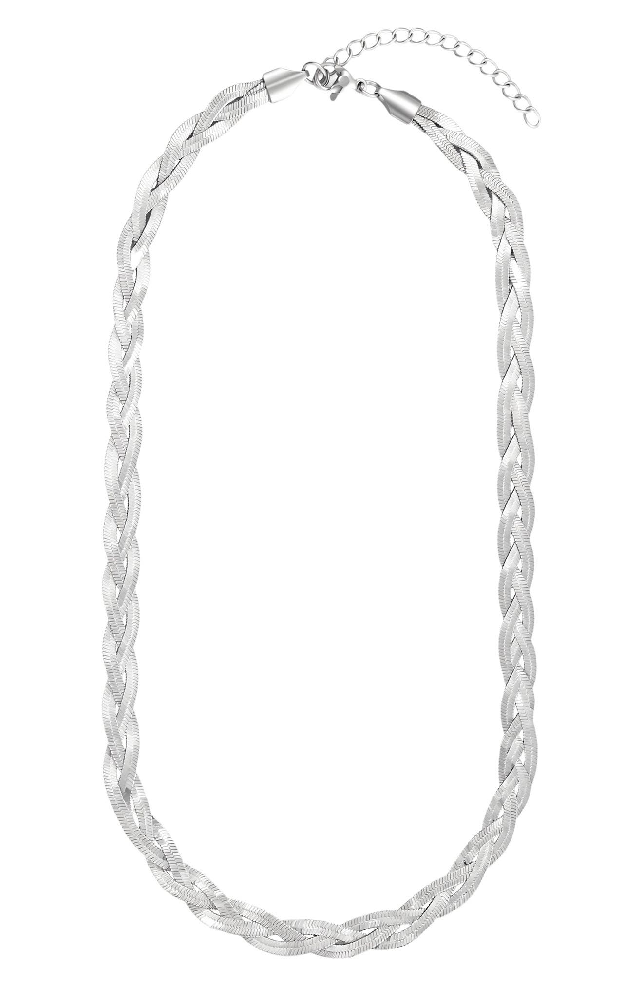 Braided Herringbone Chain Necklace