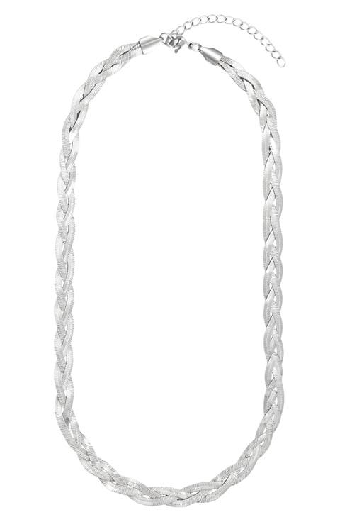 Braided Herringbone Chain Necklace