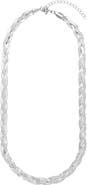 Adornia Braided Herringbone Chain Necklace