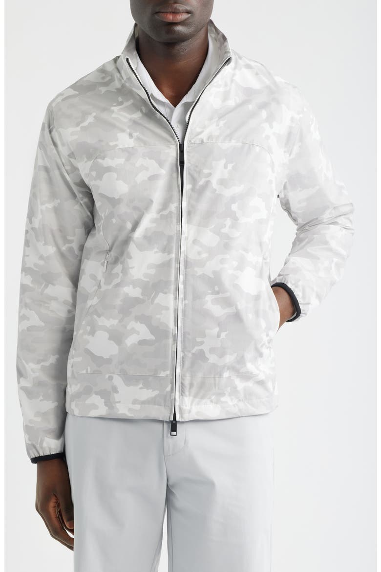 Parachute Camo Water Repellent Golf Windbreaker, Alternate, color, SNOW CAMO