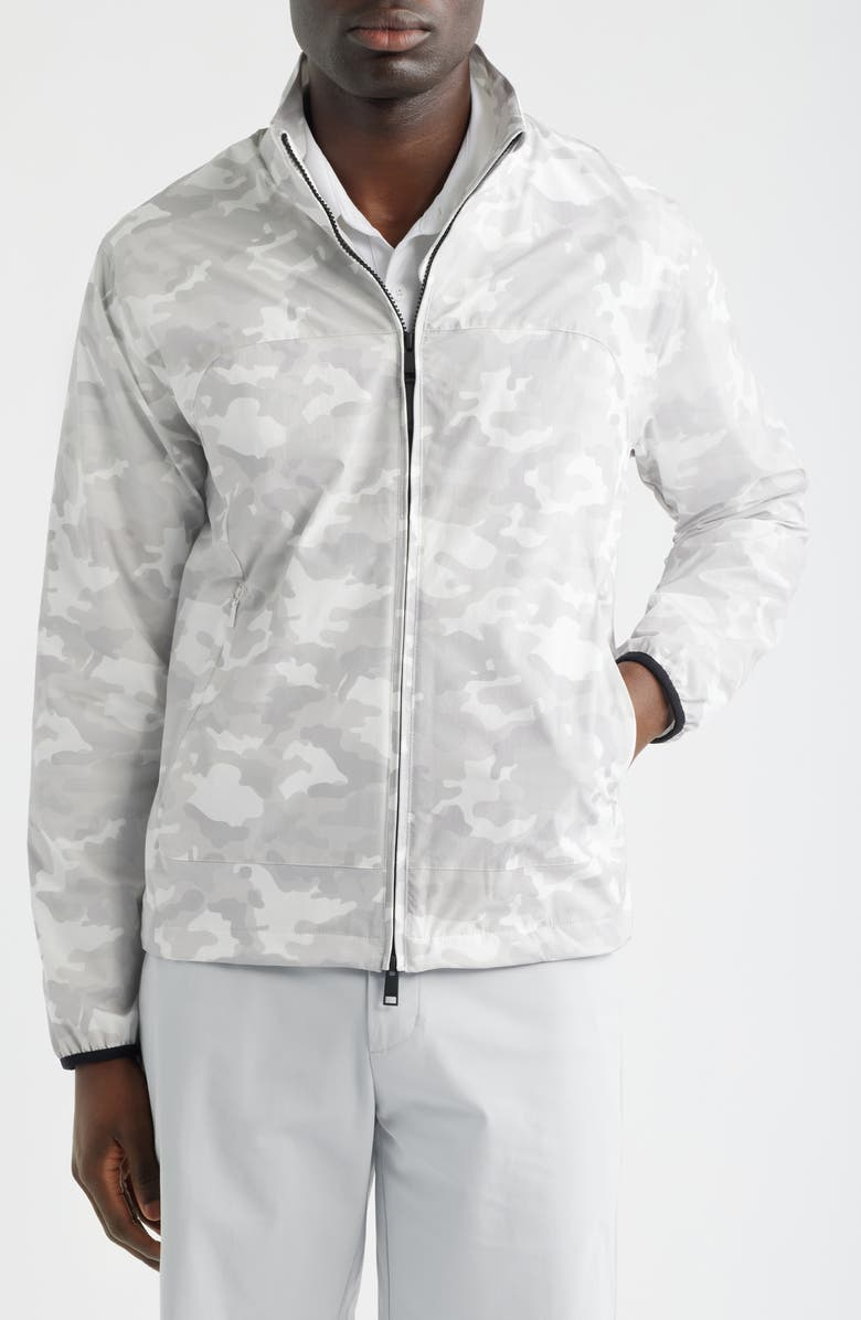 G/FORE Parachute Camo Water Repellent Golf Windbreaker, Alternate, color, Snow Camo