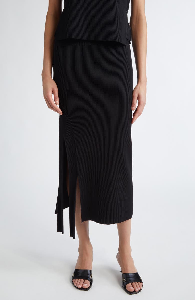 Victoria Beckham Multislit Rib Midi Skirt, Main, color, 