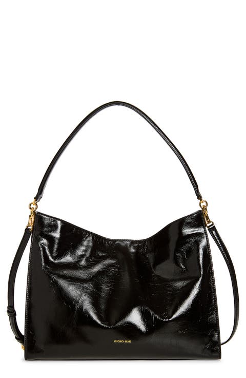 Vida Crinkle Leather Hobo Bag