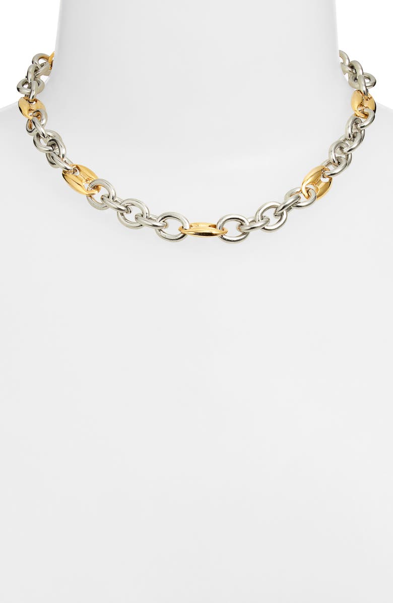 VIDAKUSH Duotone Mariner Link Necklace, Alternate, color, Gold/ Silver