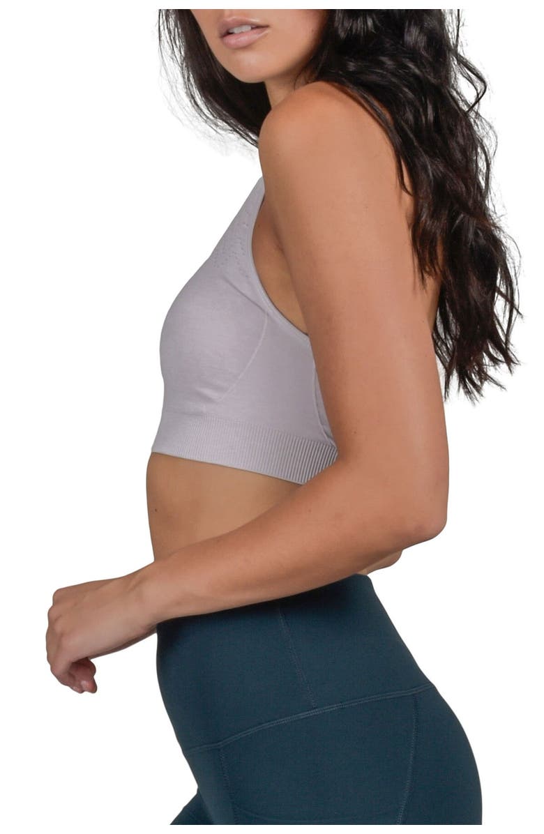 90 DEGREE BY REFLEX Strappy Racerback Sports Bra, Alternate, color, H.lcl - Htr.lavender Cloud