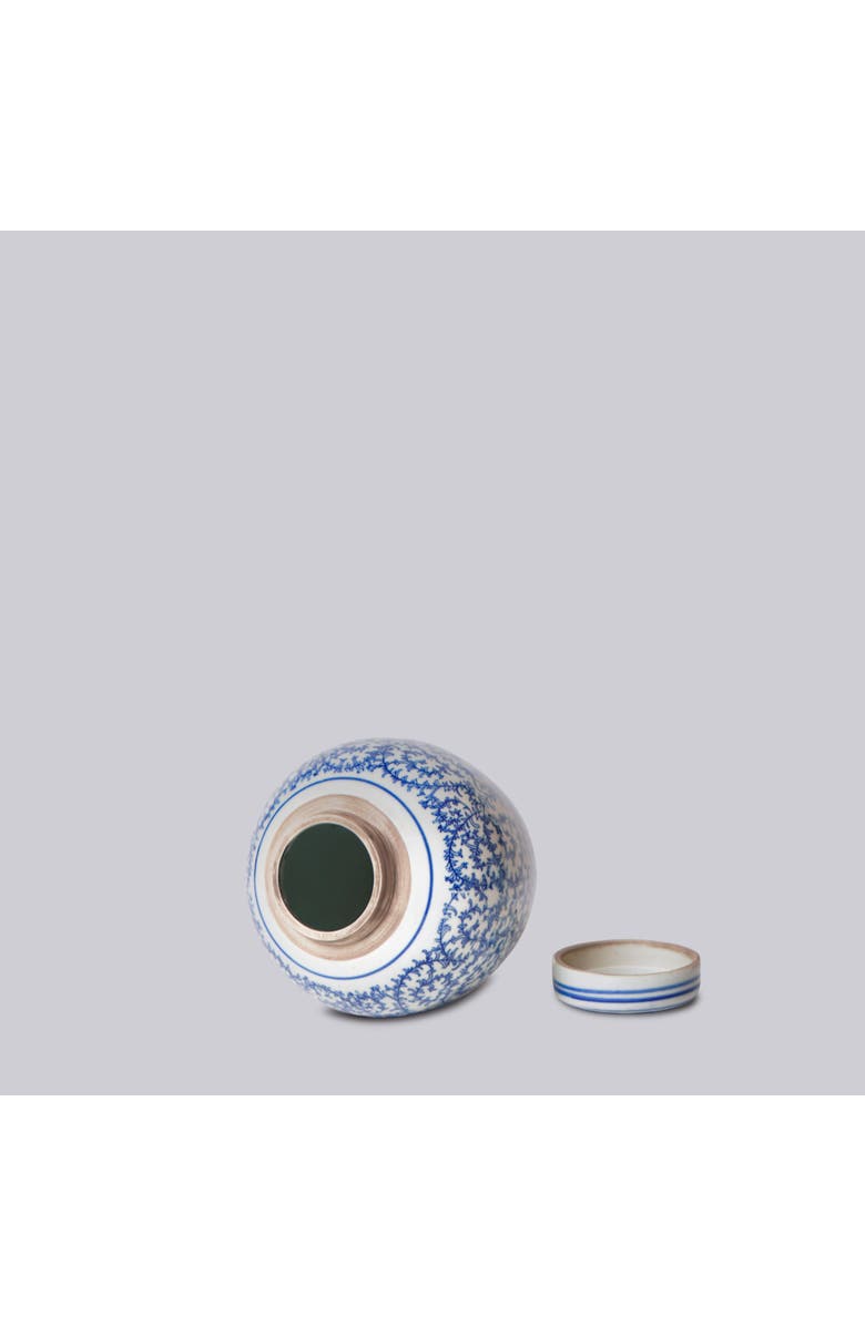 Cobalt Guild Porcelain Scrolling Peony Round Jar, Alternate, color, Blue + White