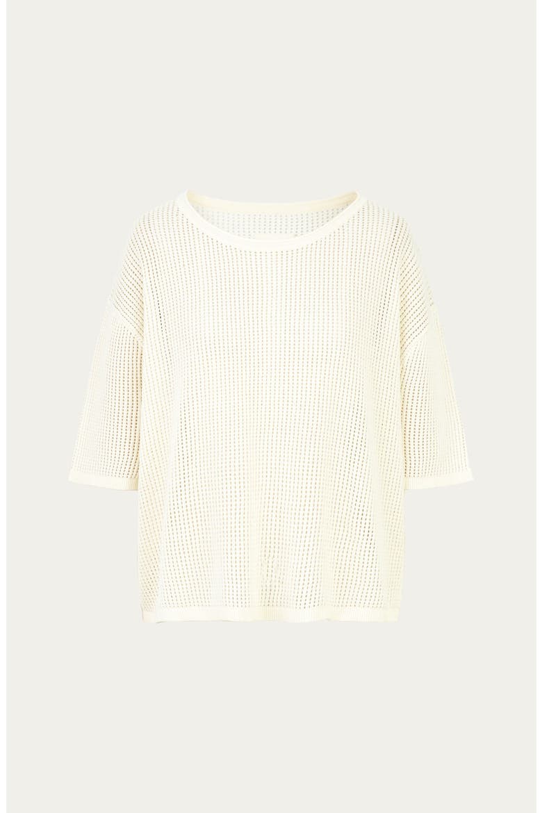 Marina Crochet Tee, Alternate, color, Creamy White