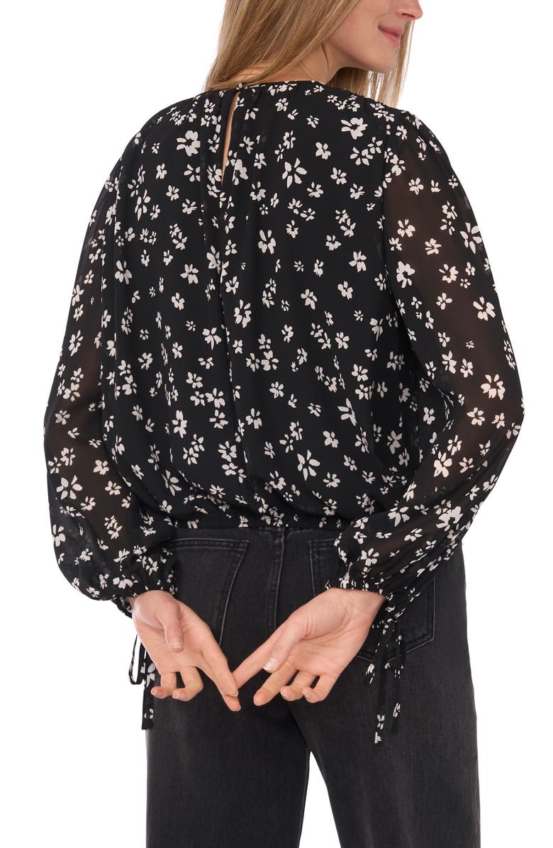 Parker Long Sleeve Floral Top, Alternate, color, Rich Black