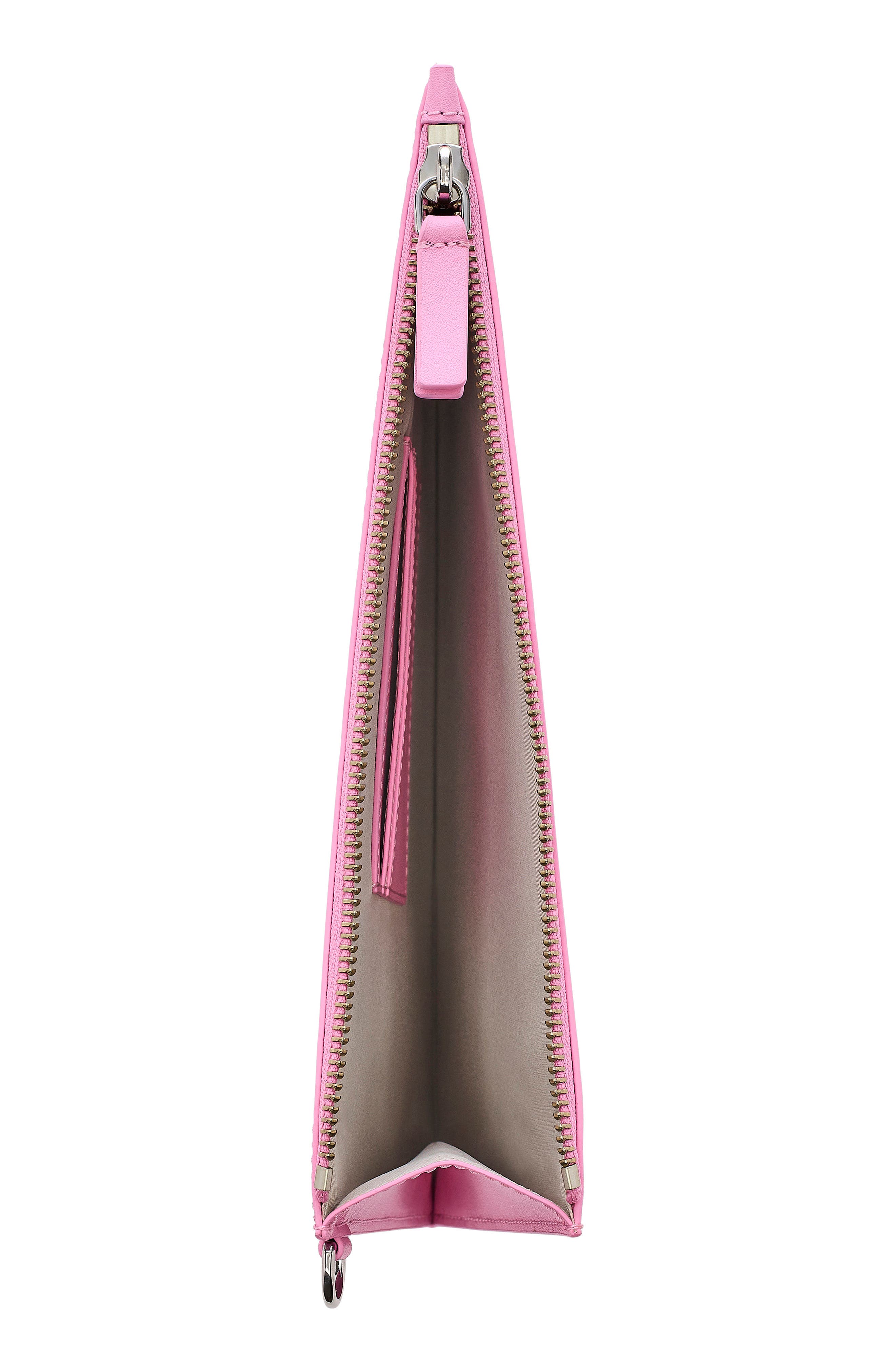 The Runway Illustration Wristlet, Alternate, color, RIBBON PINK