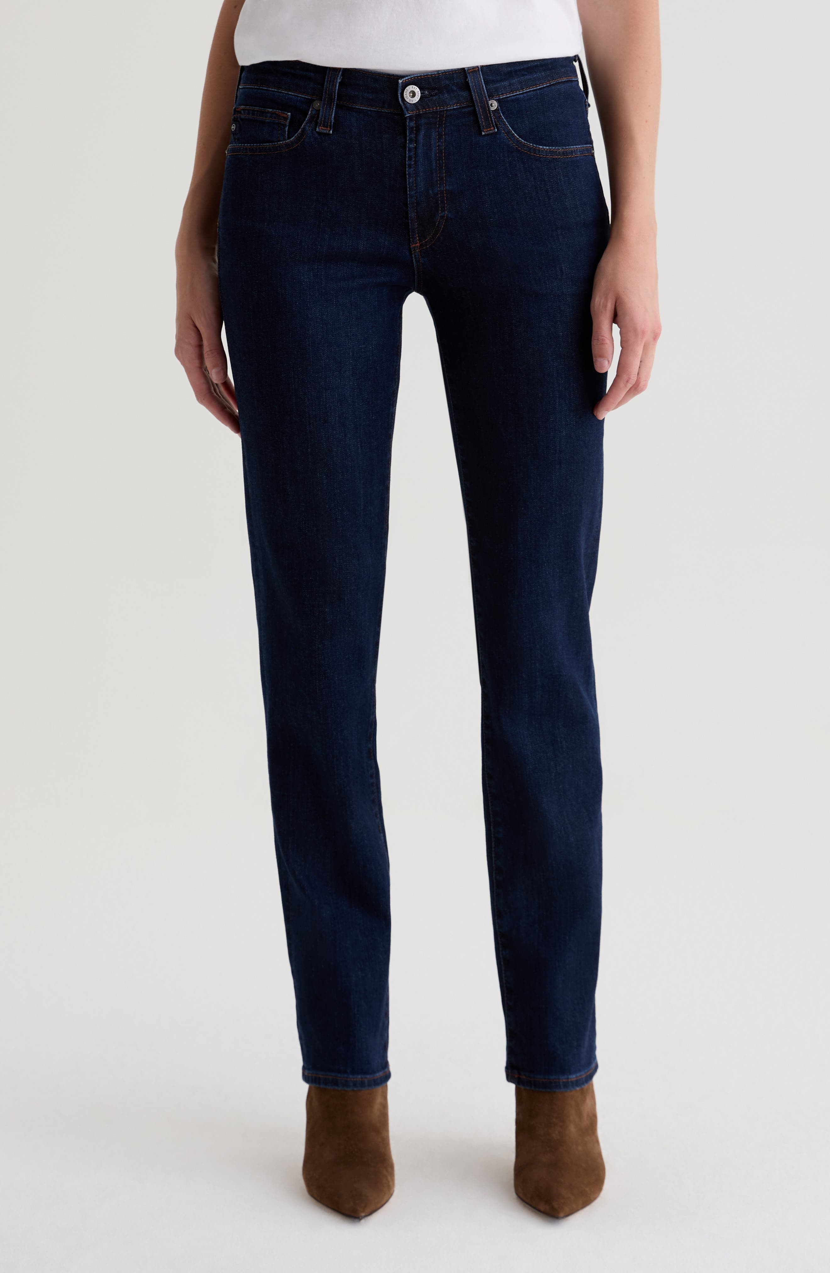 AG Sandra Low Rise Slim Straight Leg Jeans