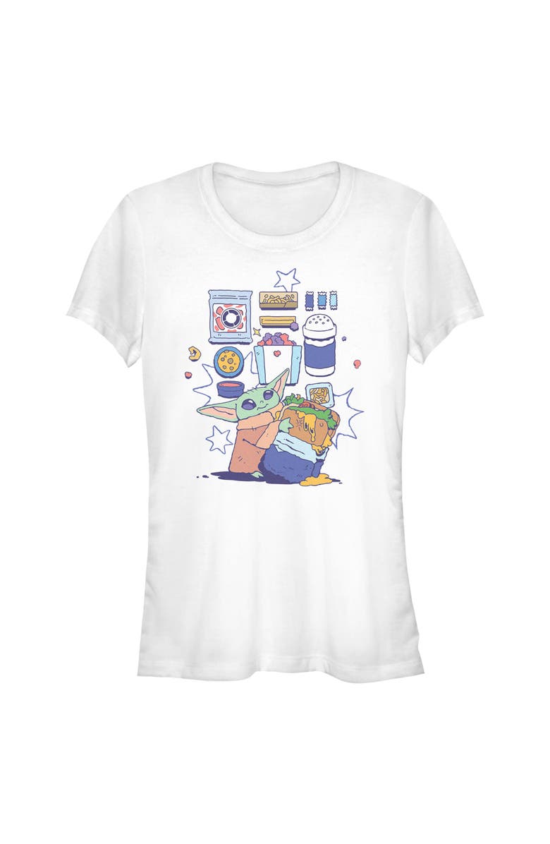 Star Wars: The Mandalorian and Grogu Junior's Star Wars The Mandalorian and Grogu The Child Enjoy Your Meal Graphic T-Shirt, Main, color, White