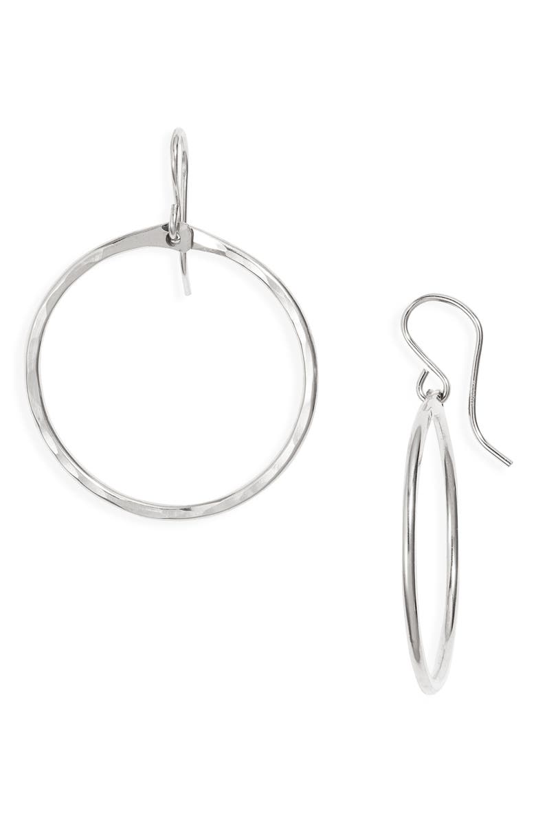 Nashelle Signature Small Hammered Hoop Earrings, Main, color, Sterling Silver
