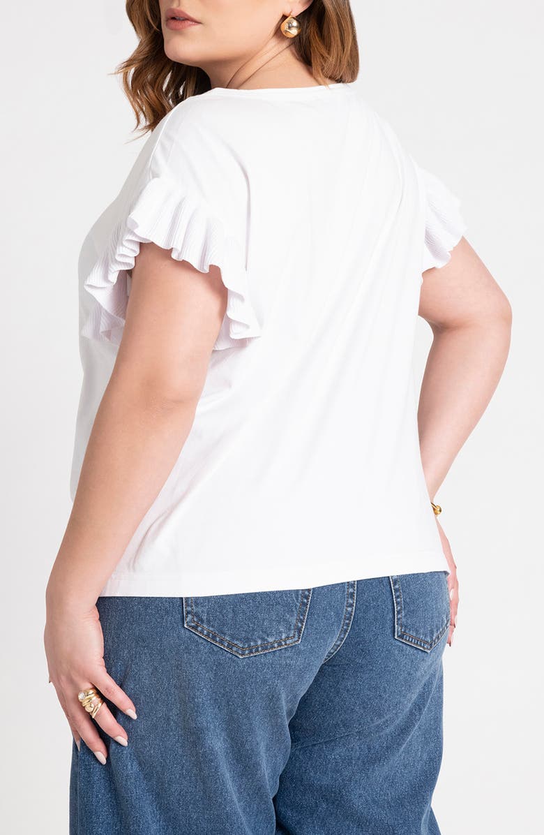 ELOQUII Ruffle Sleeve T-Shirt, Alternate, color, 