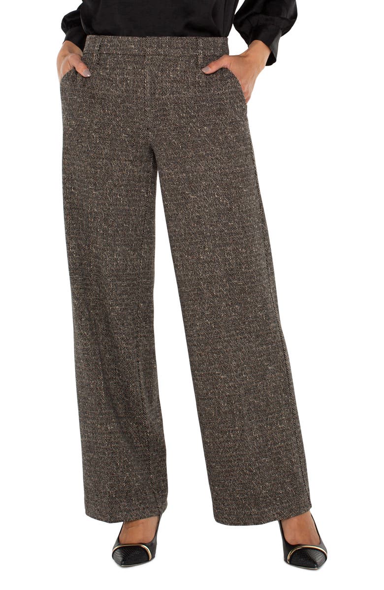 Liverpool Los Angeles Kelsey Herringbone Wide Leg Knit Pants, Main, color,