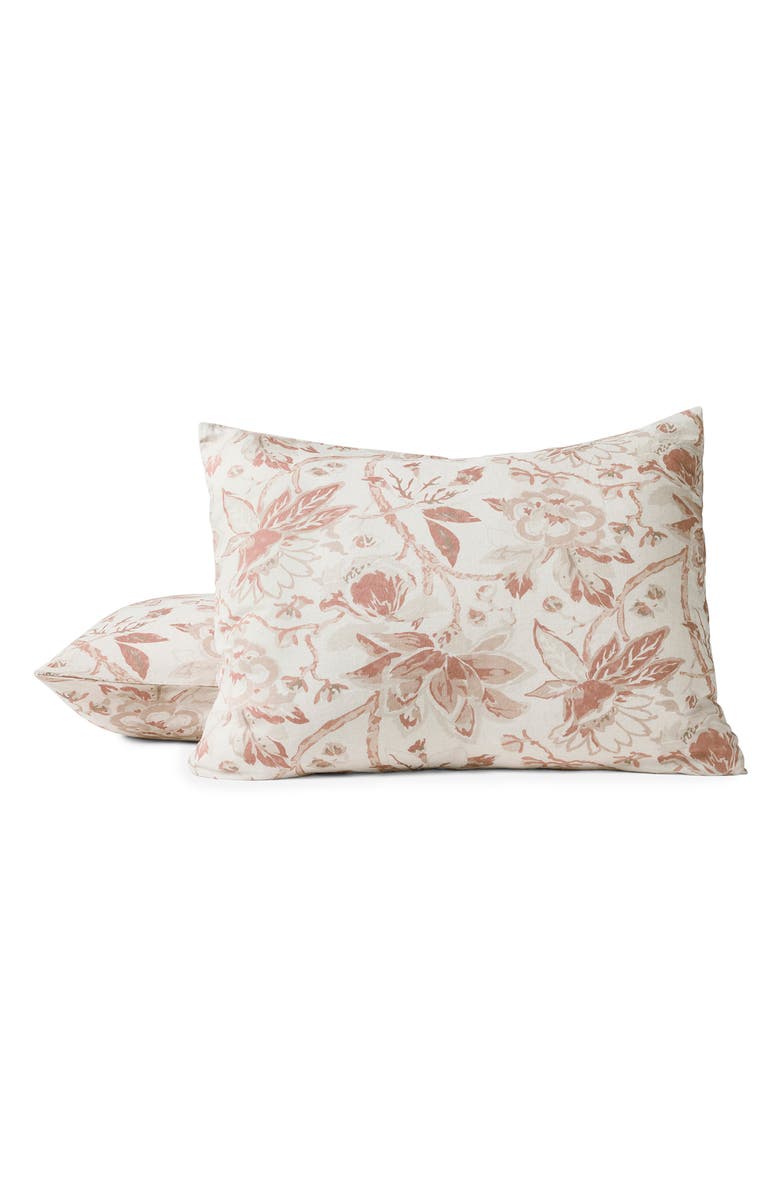 Coyuchi Sea Bloom Linen & Organic Cotton Pillow Sham, Main, color, Natural W/ Praline