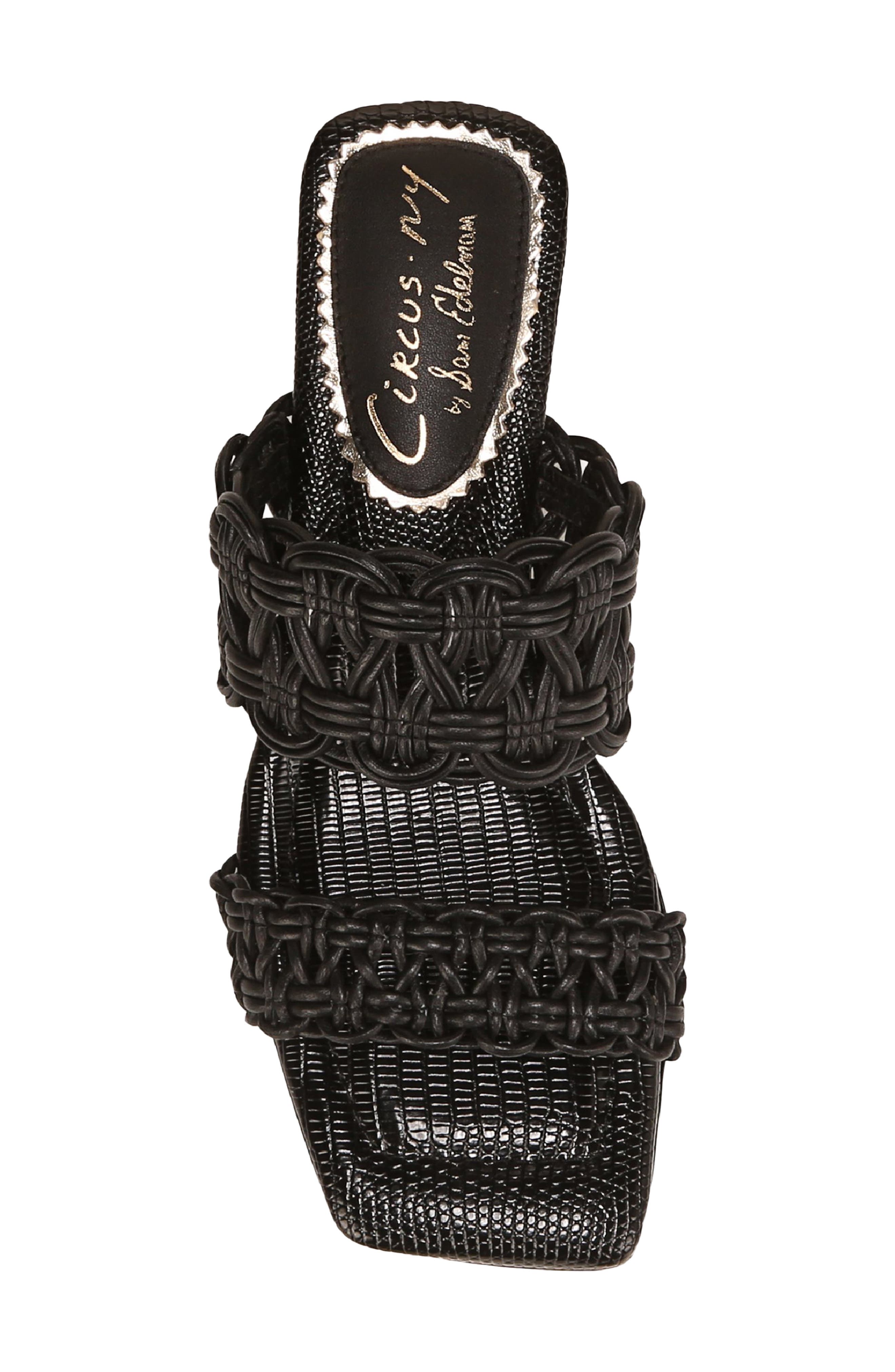 Circus NY by Sam Edelman Clover Woven Strap Sandal, Alternate, color, Black