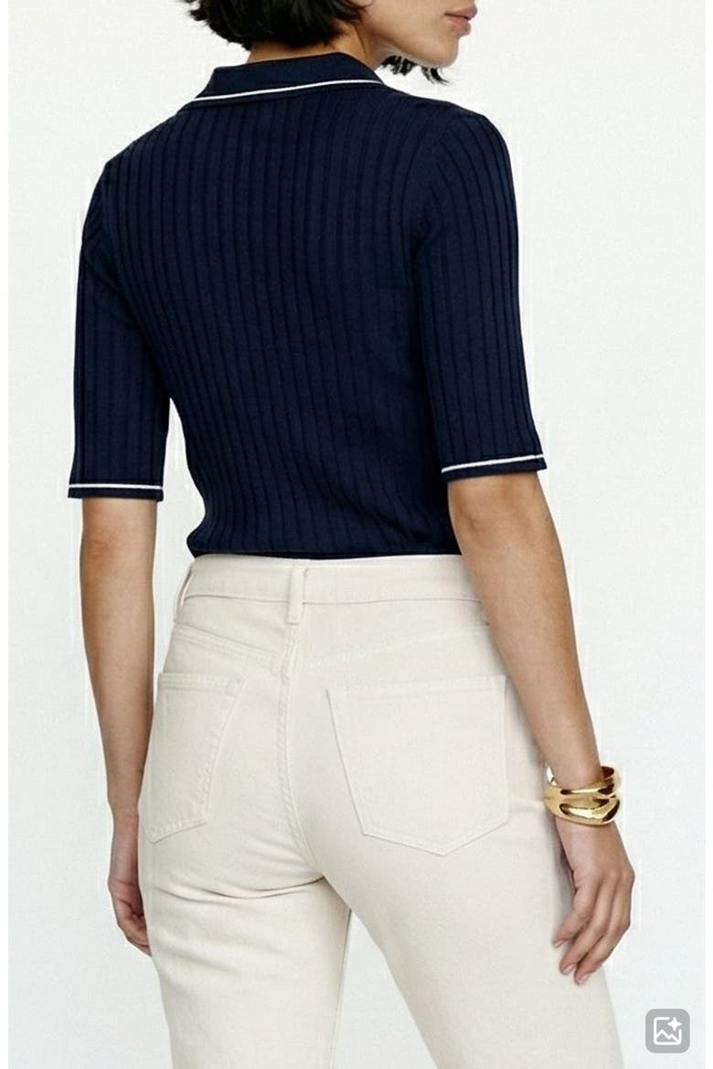 Simosa Rib Knit Polo, Alternate, color, NAVY BLAZER DETAIL BIRCH