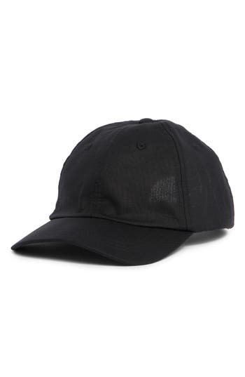 Nordstrom Rack Linen & Cotton Blend Baseball Cap In Black