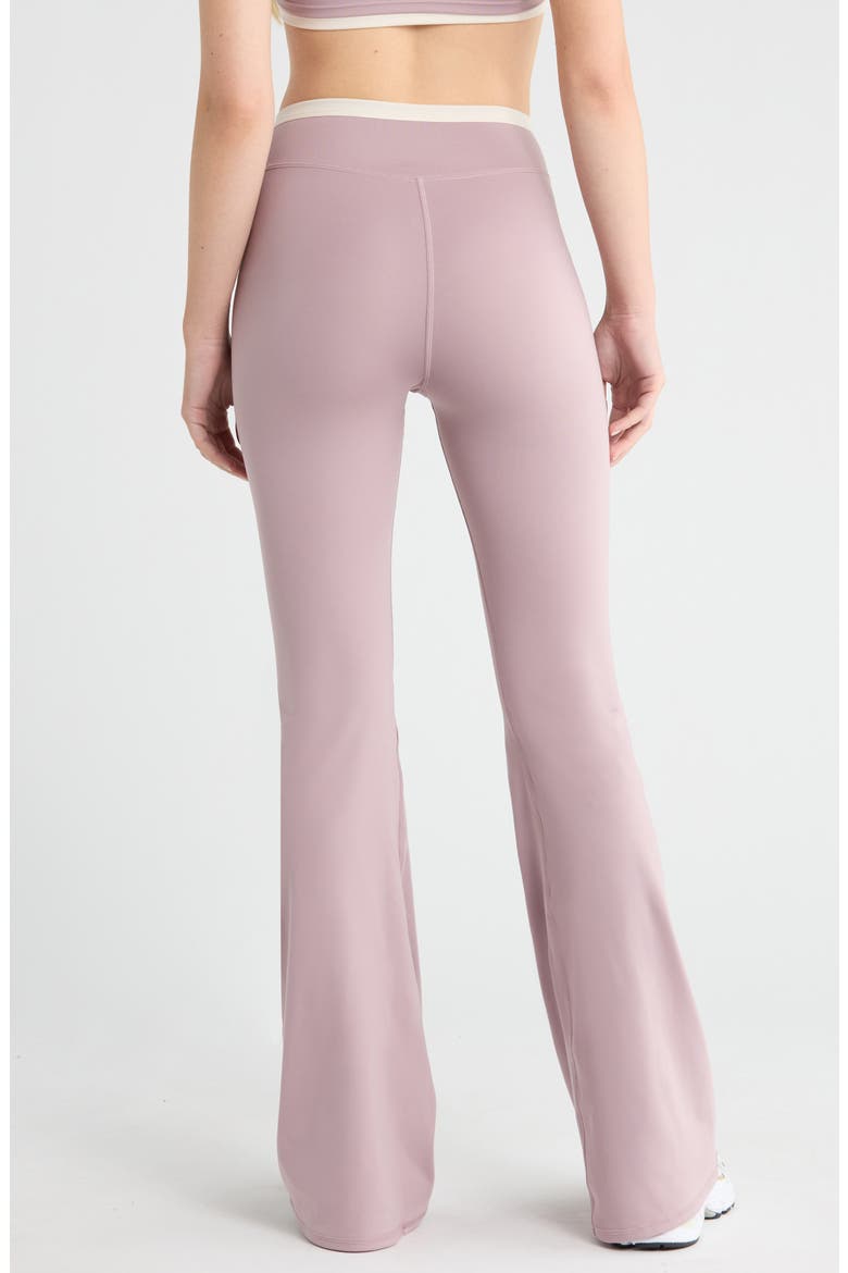 Contrast Crossover Flare Leggings, Alternate, color, QUAIL
