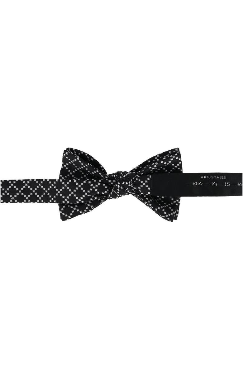 Trafalgar Rowan Geometric Pattern Silk Bow Tie, Alternate, color, Black