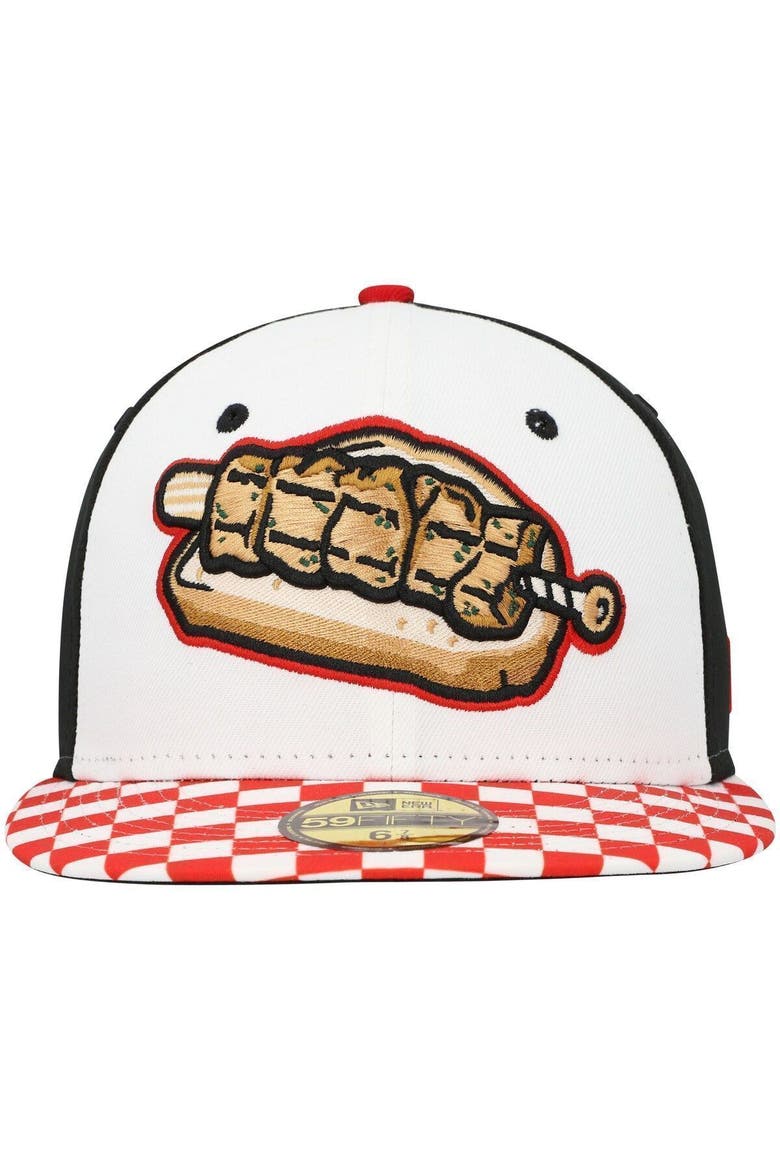 Men's New Era White Binghamton Rumble Ponies Theme Night 59FIFTY Fitted Hat, Alternate, color, White