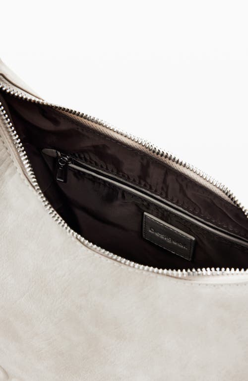 Desigual Faux Leather Shoulder Bag In Gray