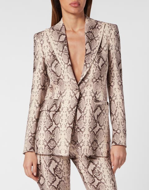 Satin Slim Fit Blazer Pitone Women