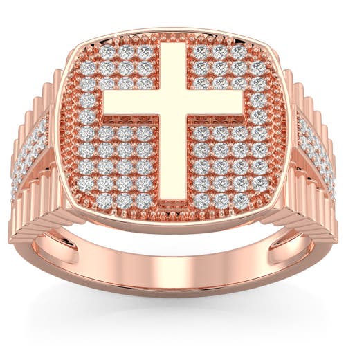 Bliss Diamond Diamond Cross Ring 10k Gold Lab Grown In Gold