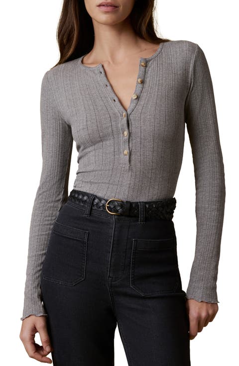 Paradise Pointelle Stitch Organic Cotton Blend Henley