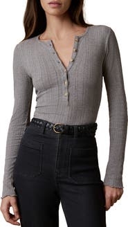 Faherty Paradise Pointelle Stitch Organic Cotton Blend Henley