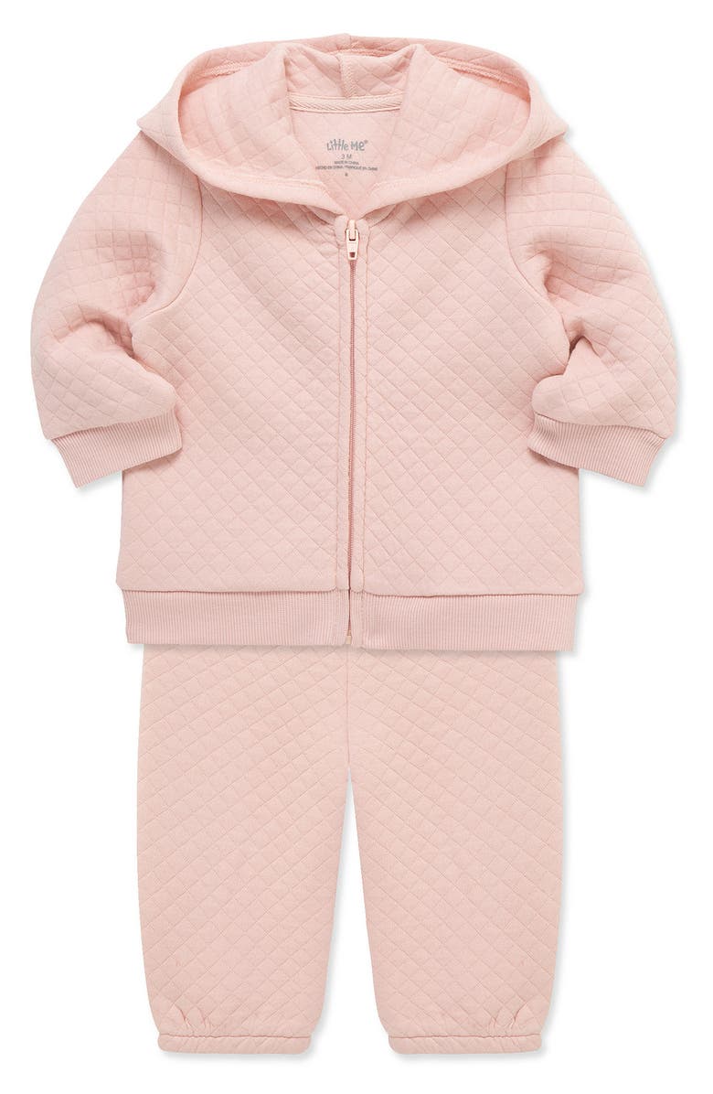 Little Me Quilted Full Zip Hoody & Sweatpants Set, Alternate, color, 