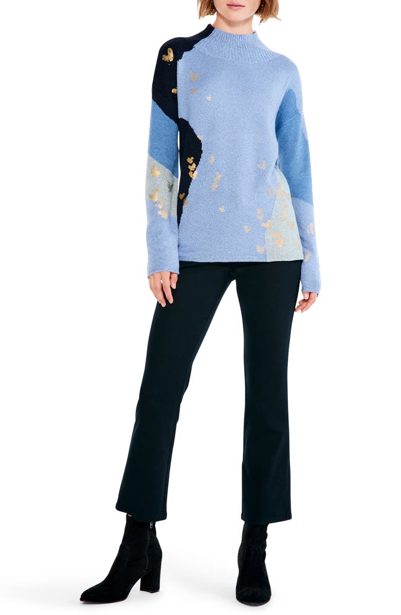 NIC+ZOE Glowing Embers Mock Neck Sweater, Alternate, color,