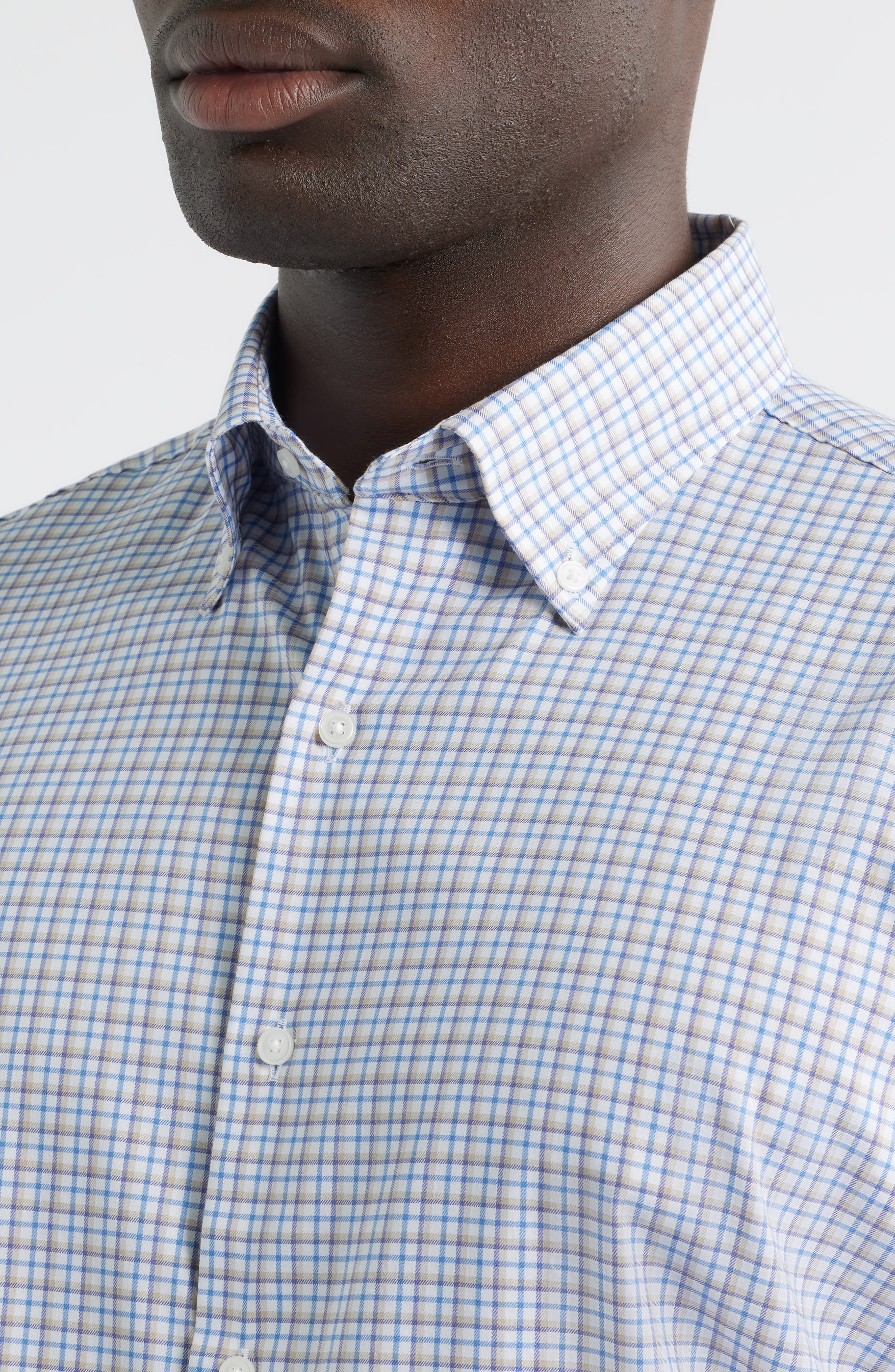 Julian Crown Light Plaid Button-Down Shirt - image 4
