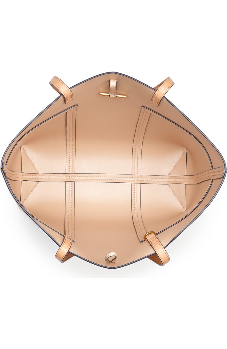 Tory Burch Block-T Stripe Leather Tote, Alternate, color,