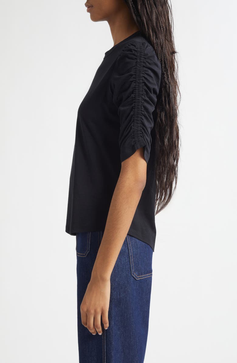 Veronica Beard Waldorf Ruched Sleeve T-Shirt, Alternate, color, Black