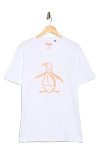 Original Penguin 3d Dot Penguin Cotton T-shirt In Birght White