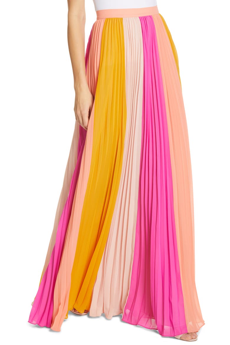 Abby Pleated Maxi Skirt, Alternate, color, MULTI