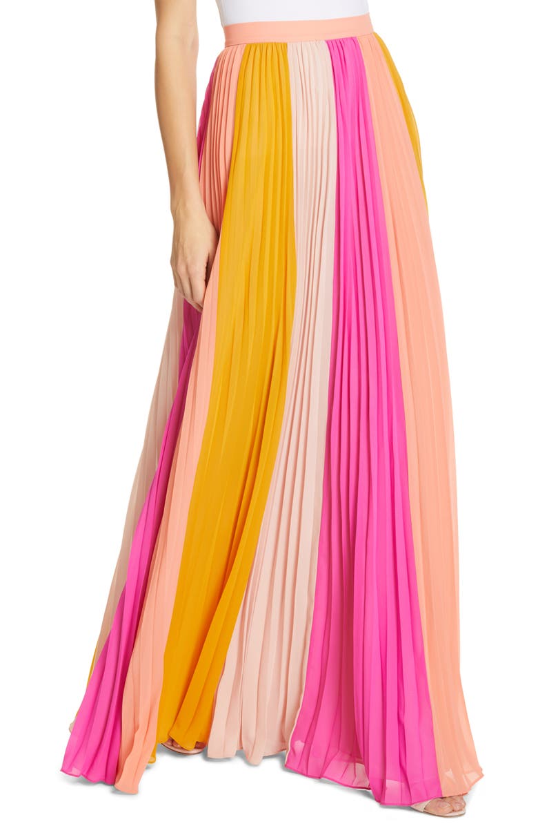 AMUR Abby Pleated Maxi Skirt, Alternate, color, 