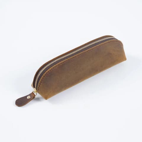 The Paavo Leather Pen Case | Leather Makeup Pouch