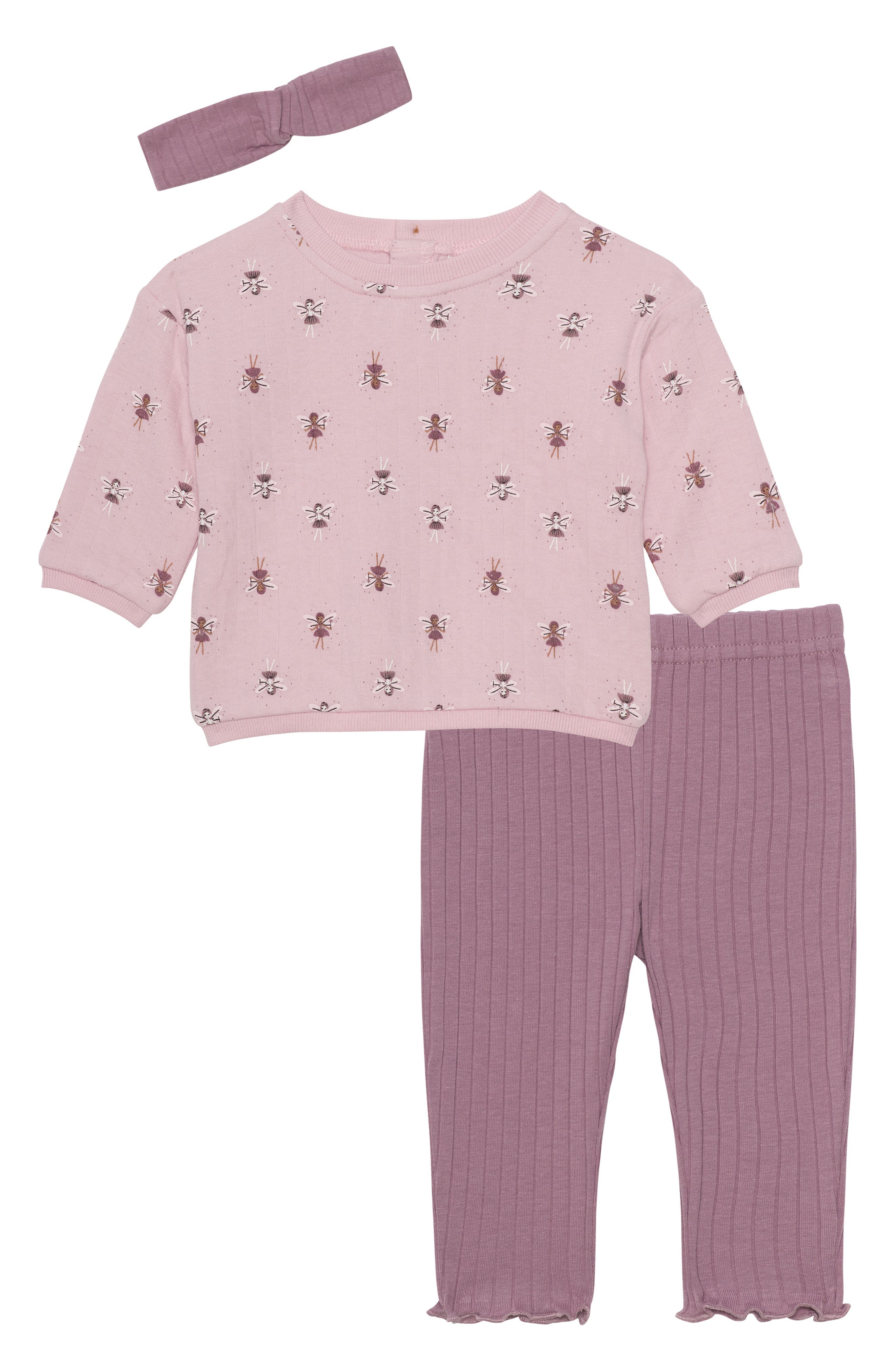 PL Baby by Petit Lem Sweatshirt, Ribbed Leggings & Headband Set