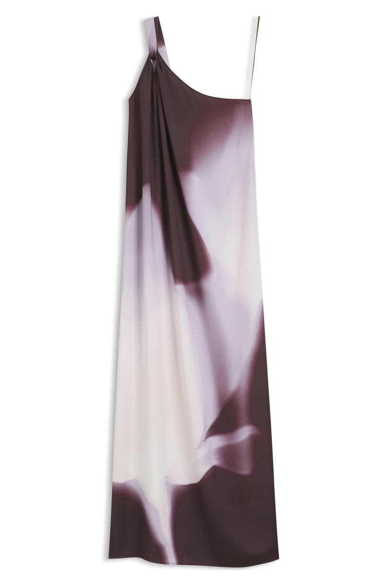BOSS Dantea One-Shoulder Floral Print Gown, Alternate, color, Mocha Faded Flower